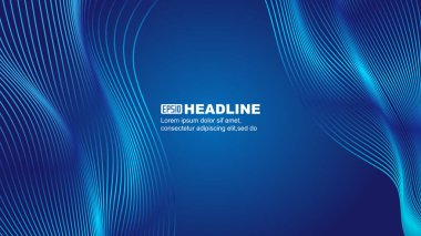 Mavi gradyan dalgalı çizgi düz doku dokusu vektör arkaplanı