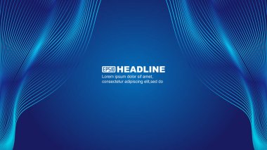 Mavi gradyan dalgalı çizgi düz doku dokusu vektör arkaplanı