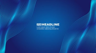 Mavi gradyan dalgalı çizgi düz doku dokusu vektör arkaplanı