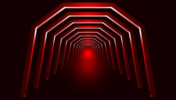 Rendu Futuriste Rouge Texturé Couloir Espace Passage — Image vectorielle