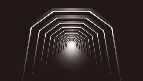 Rendu Espace Passage Couloir Avec Texture Gris Argenté Avenir — Image vectorielle