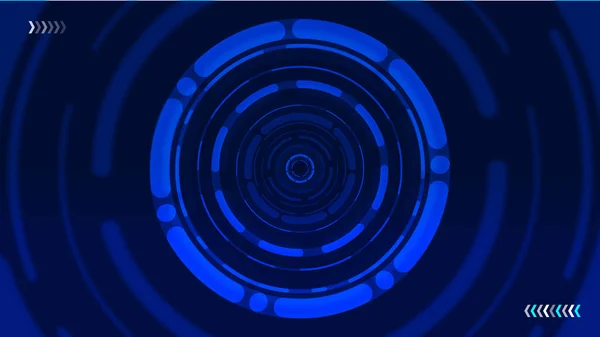 Halo Rotatif Composé Cercles Bleus Fond Sci Sens Bleu Foncé — Image vectorielle