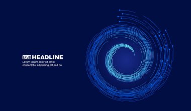 Noktalar ve çizgiler parlak bir spiral arkaplan oluşturur, soyut vektör çizimi