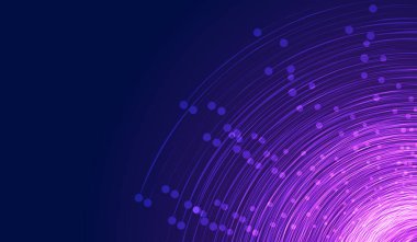 Noktalar ve çizgiler parlak bir spiral arkaplan oluşturur, soyut vektör çizimi
