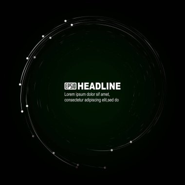 Nokta ve çizgi bağlantıları soyut bobin soyut vektör grafiklerini oluşturur.