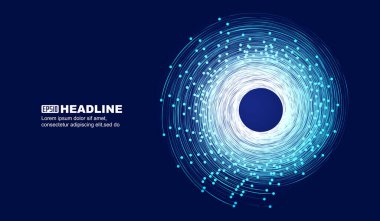 Noktalar ve çizgiler parlak bir spiral arkaplan oluşturur, soyut vektör çizimi