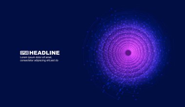 Noktalar ve çizgiler parlak bir spiral arkaplan oluşturur, soyut vektör çizimi