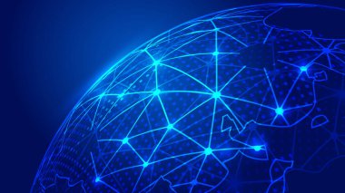 soyut ağ arkaplanı, dijital illüstrasyon, modern teknoloji kavramı