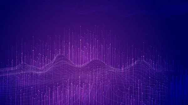 Bleu Violet Pointillé Ligne Espace Big Data Internet Technologie Vectoriel — Image vectorielle