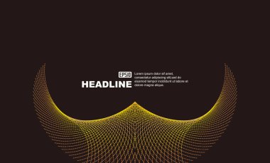 Altın çizgiler simetrik soyut bir şekil, vektör deseni oluşturur.