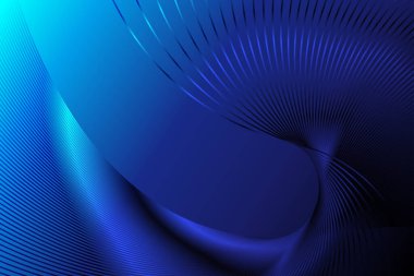 Koyu mavi parlak gradyan çizgiler, teknoloji poster arkaplanı.