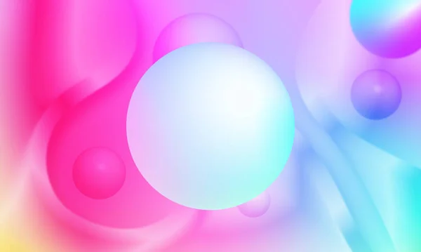 Barevný Tekutina Gradient Světlé Bubliny Plakát Tapety Vektor Pozadí — Stockový vektor