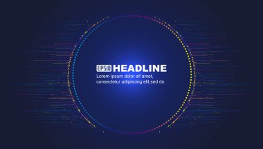 Renkli nokta çizgisi ve noktalı çizgi çemberi, İnternet teknolojisi vektör arkaplanı.