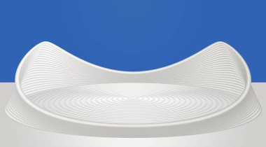 Gri ve beyaz modern ark sergi alanı arkaplanının 3B görüntülenmesi