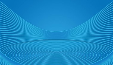 3D görüntüleme mavi yaratıcı modern eğri sergi alanı arkaplanı