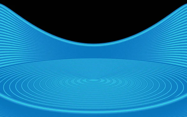 Візуалізація Синього Творчого Сучасного Вигнутого Дисплея Виставковий Простір Фону — стокове фото