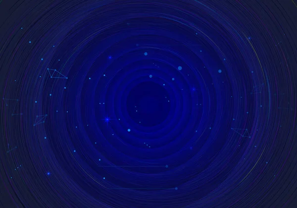 Punkte Linien Und Kreise Bilden Den Kosmischen Strudel Des Wissenschaftlich — Stockvektor