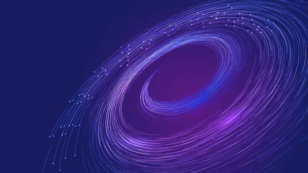 Albastru Violet Gradient Punct Linie Spirală Tehnologie Internet Fundal Mare — Vector de stoc