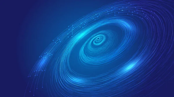 Синя Крапка Лінії Спіральної Інтернет Технології Великі Дані Векторний Фон — стоковий вектор