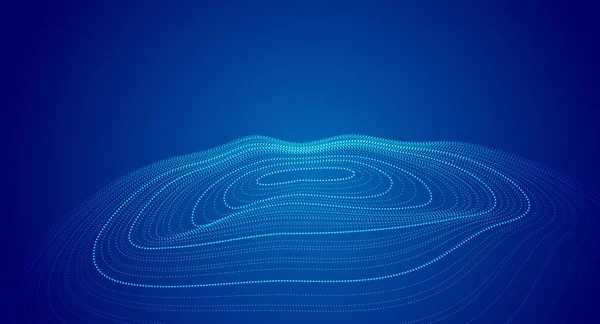 Wellenspule Internet Technologie Big Data Vektor Hintergrund Punktierter Teilchen — Stockvektor