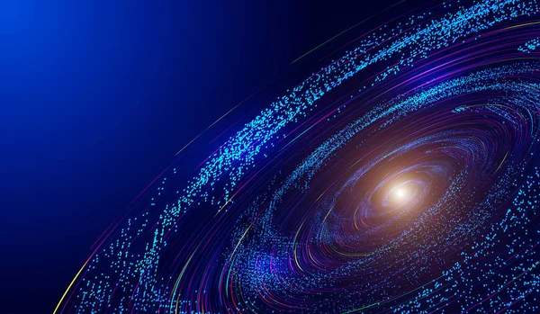 Linii Vortexul Cosmic Fluxului Particule Tehnologia Rețelei Fundal Date Mari — Fotografie, imagine de stoc