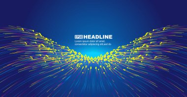 Renk eğimli nokta çizgisi uzantısı internet teknolojisinin büyük veri vektör arkaplanını yakınlaştırır