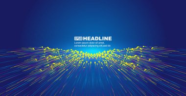 Renkli nokta çizgisi ileri doğru internet teknolojisi büyük veri vektör arkaplanı uzatır