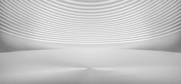 Рендеринг Белого Изогнутого Сценического Дисплея Платформы Футуристического Пространственного Фона — стоковое фото