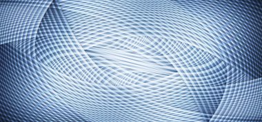 Soyut doku arka planına sahip gümüş eğrili çizgilerin 3B görüntülenmesi