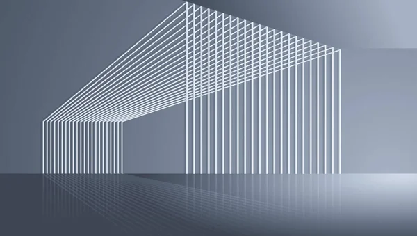 Rendering Von Architektonischem Raum Mit Linienstruktur — Stockfoto