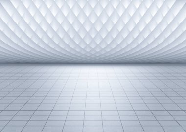 Beyaz iç duvar yüksekliği boylamsal zemin arkaplan 3D görüntüleme