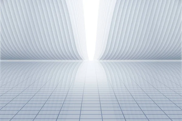 Белый Арочный Фасад Стены Продольным Наземным Пространством Рендеринг — стоковое фото