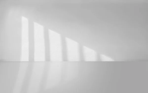 Streszczenie Biały Pusty Pokój Wnętrze Oświetleniembiały Pusty Pokój Cieniem Okna — Zdjęcie stockowe