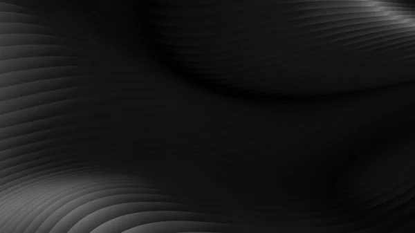 具有平滑波浪形线条的黑白抽象背景 — 图库照片
