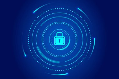 Ağ güvenliği ve gizlilik kavramı kilidi simgesi