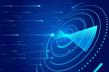 Röntgen ve radar tarama vektör grafikleri soyut teknoloji arkaplanı