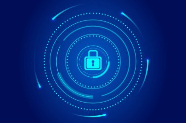 Ağ güvenliği ve gizlilik kavramı kilidi simgesi