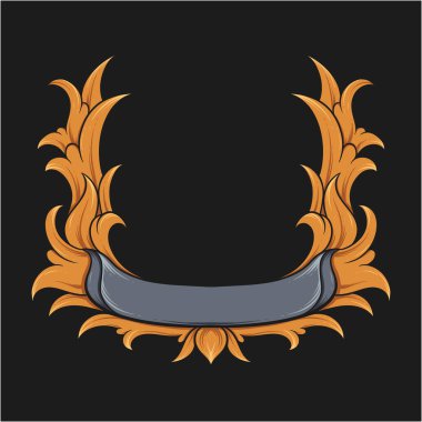 Zarif altın dalgalı kurdele çerçeve tipografisi