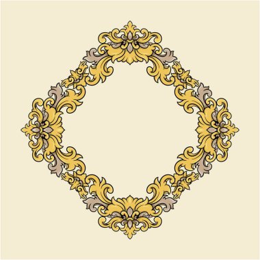 Zarif altın ve siyah çiçek kenarı davetiyeler, lüks markalar veya dekoratif amaçlar için uygun..