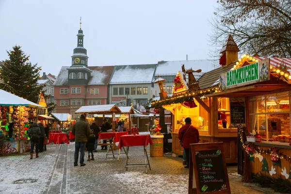 Mercado Navidad Por Noche Alemania — Foto de Stock