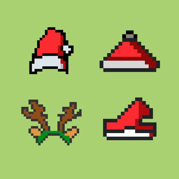 Pixelart Hat Pixelart Christmas — стоковый вектор