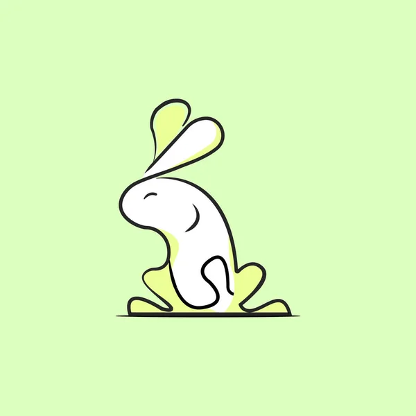 Dibujo Línea Continua Dibujado Mano Del Vector Símbolo Animales Conejo — Vector de stock