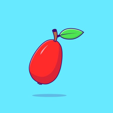 Kırmızı Guava illüstrasyon vektörü Guava çizgi filmi katı renk arkaplanı üzerinde izole edilmiştir