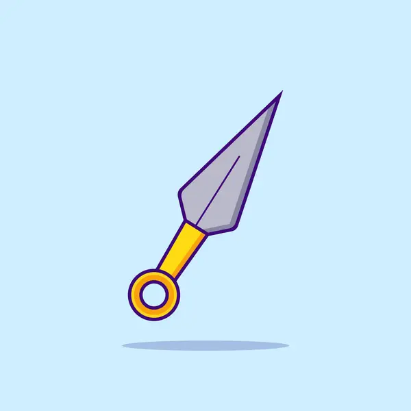 Kunai kılıç tasarımı izole edilmiş karikatür simgesi Kunai kılıç çıkartması tasarımı 