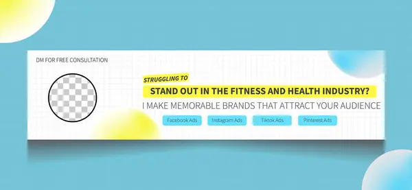 Sosyal medya pankartı tasarımı LinkedIn panner fitness ve sağlık endüstrisi