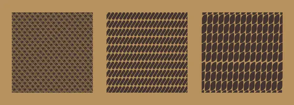 Geometrik dikişsiz desenli vektör kümesi. Hasır elementlerle soyut arkaplan.