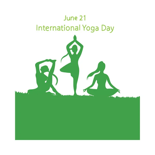 stock vector international yoga day 21 june vector illustration