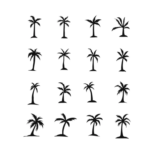 Palm Träd Ikoner — Stock vektor