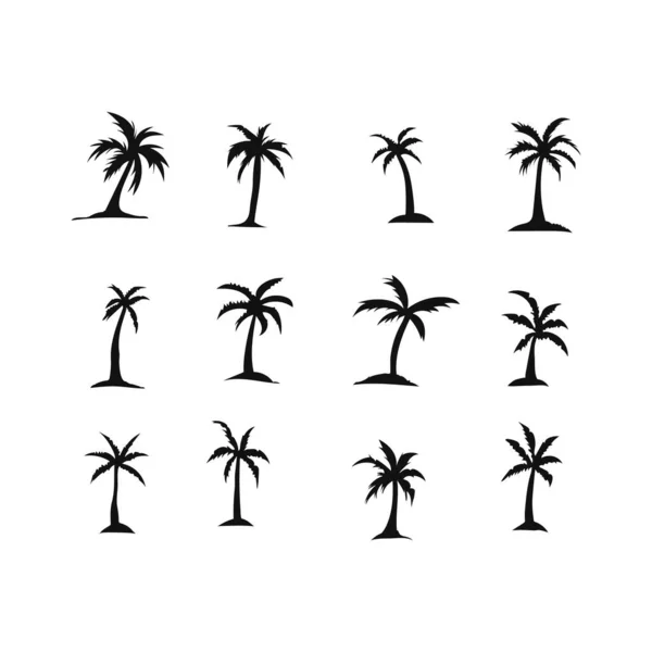 Palm Träd Ikoner — Stock vektor