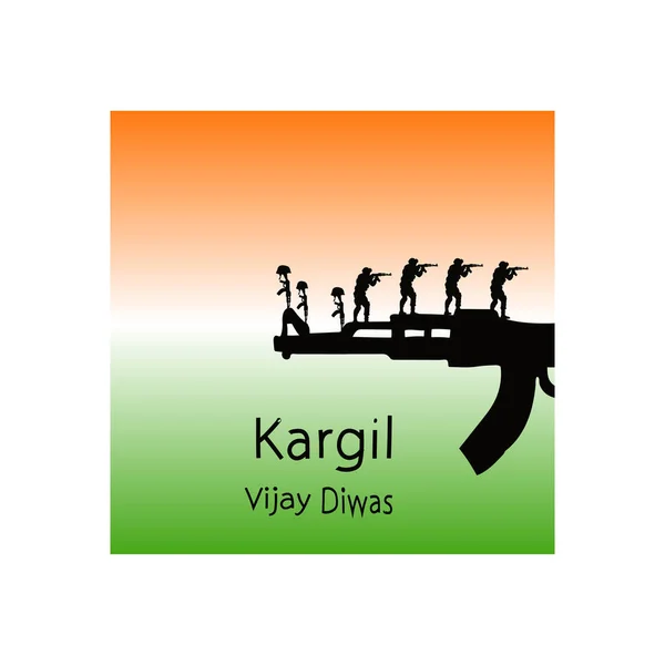 Kargil Vijay Diwas Wird Jedes Jahr Juli Gefeiert — Stockvektor